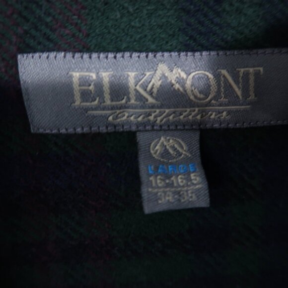 Elkmont Shirt Mens L Green Flannel Plaid Button Down Long Sleeve Outdoors Casual - Picture 10 of 14